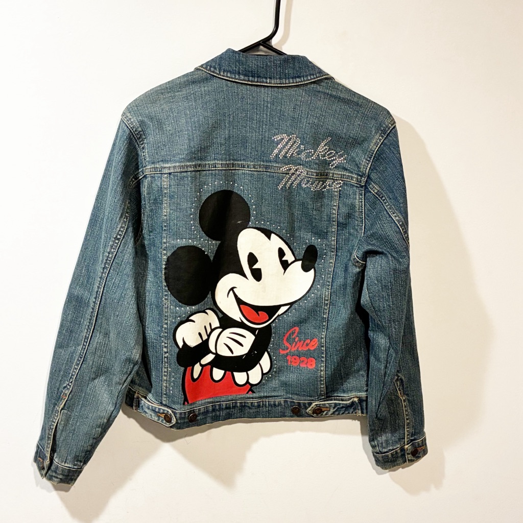 Disney Store Exclusive Retro Mickey Mouse Denim Jacket Womens Size Xs